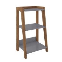 Manhattan Comfort 9LC3 Gowanus Modern Ladder Side Table with 3 Shelves in Grey
